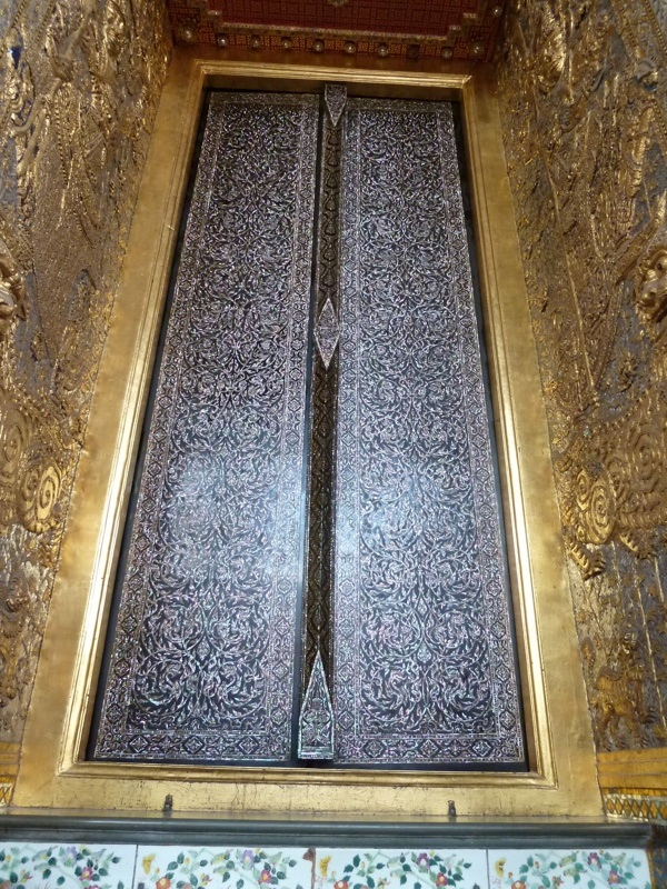 This massive door is made of inlaid mother of pearl - see close up below - absolutely stunning