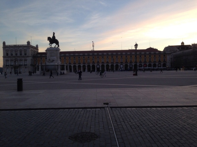 Dusk at Rossio Square