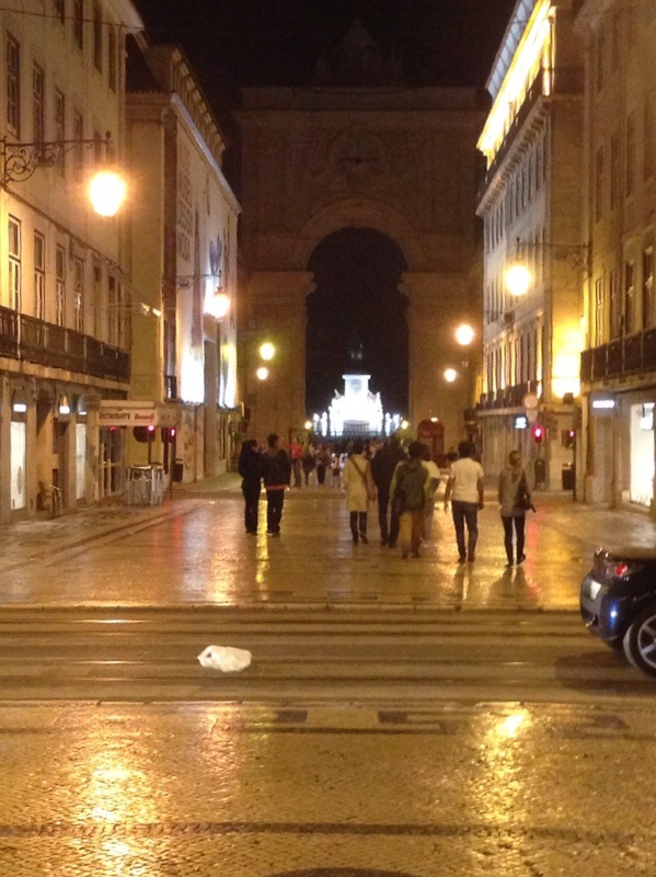 Through the Triumphal  Arch towards Rossio Square